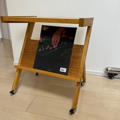LIFEFURNITURE サイドテーブル キャスター木製 無垢材の画像