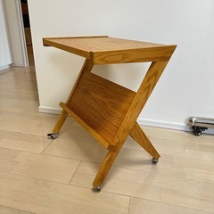 LIFEFURNITURE サイドテーブル キャスター木製 無垢材の画像