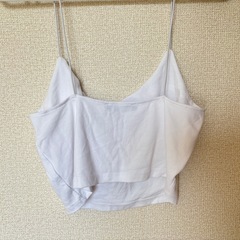 ZARA ホワイト キャミソール クロップド丈の画像