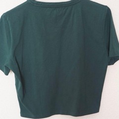 ZARA ザラ レディース クロップド丈Tシャツ グリーン カーキの画像