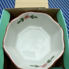 和食器 陶器赤絵祥瑞八角小鉢　4個セットの画像