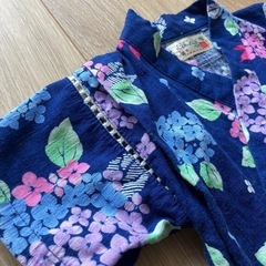 【売済】甚平 80サイズ あじさい柄 ネイビーの画像