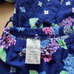 【売済】甚平 80サイズ あじさい柄 ネイビーの画像