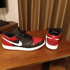 NIKE AIR JORDAN 1 LOW black/gym red-white 553558-066 ブラック ジムレッドの画像