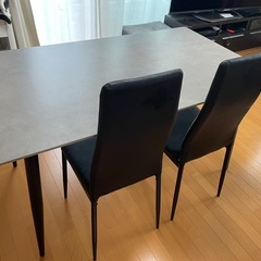 グレー　ダイニングセットの画像