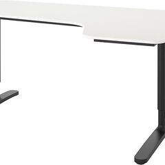パソコンデスク 黒 IKEA BEKANTコーナーデスク左、16...