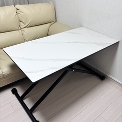 【大幅値下げ!定価5,9800円 美品】昇降式テーブル/セラミック天板