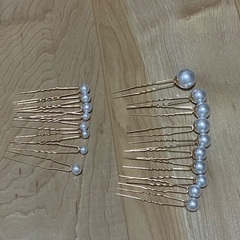 ウエディング　ヘアアクセサリー　パールピン18本