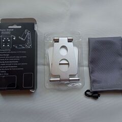 卓上 携帯 スマホスタンド 折り畳み アルミ合金 専用収納袋つきの画像