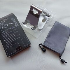 卓上 携帯 スマホスタンド 折り畳み アルミ合金 専用収納袋つきの画像