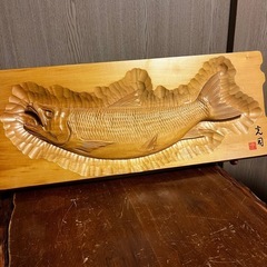 木彫り 鮭