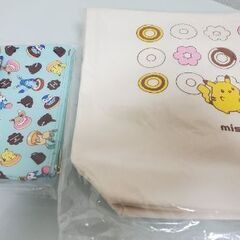 【新品 非売品 値下げ】8点セット（エコバッグ・トートバッグ・ポーチ・ジッパーバッグ）ポケモン　ミスドの画像