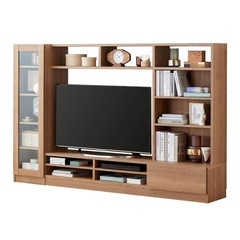 LOWYA テレビ台 ハイタイプ おしゃれ 220cm 北欧風 収納 壁面収納 一体型 50インチ 50型 木製 テレビボード テレビラック AVラック ディスプレイ   