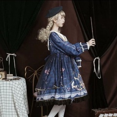 新品【訳あり】Mサイズ ロリータワンピース 長袖 洋服 コスプレ ガールズ 姫系の画像