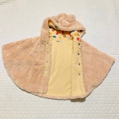 【美品】ミキハウスHOTBISCUITS ふわふわくまポンチョアウター70〜90の画像