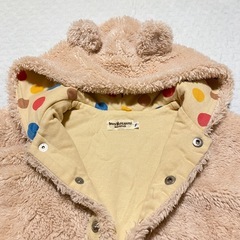 【美品】ミキハウスHOTBISCUITS ふわふわくまポンチョアウター70〜90の画像