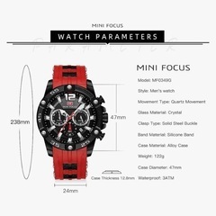 Mini Focus メンズ腕時計　レッド&ブラックの画像