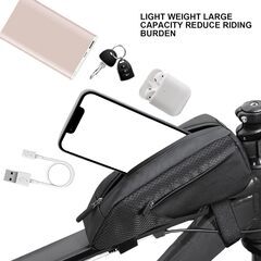 未使用　トップチューブフレームバッグ　容量：1.2L　サイドポケット有　ブラック　防水の画像