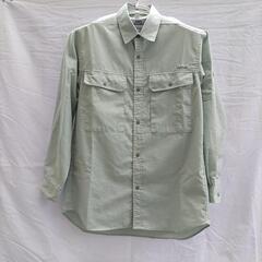 【THREE MONKEY】①作業服　上衣　夏　薄緑 長袖シャツ...