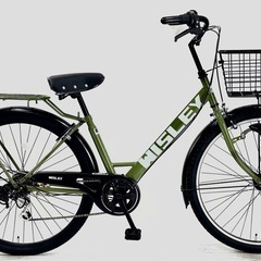 普段使い未使用　27.5型シティサイクル6段変速オートライト　オリーブ