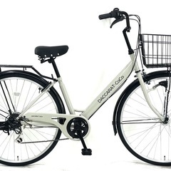 普段使い未使用　27型シティサイクル6段変速オートライト　ベージュ