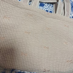 韓国購入☆新品☆ ヌビバッグ 2way リボン ベージュの画像