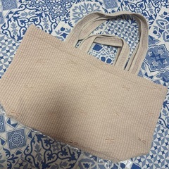 韓国購入☆新品☆ ヌビバッグ 2way リボン ベージュの画像