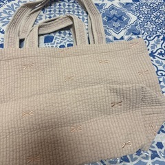 韓国購入☆新品☆ ヌビバッグ 2way リボン ベージュの画像