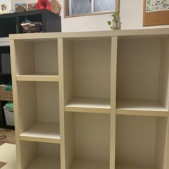 木製シェルフ　白サイズ:幅110cm、奥行き30cm、高さ110cm