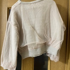 AS KNOW AS PINKY 透かし編みニット　ベージュの画像