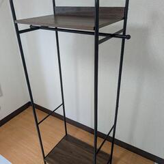 【シンプル収納】ハンガーラック 木製棚付き｜幅60×奥行40×高...