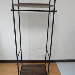 【シンプル収納】ハンガーラック 木製棚付き｜幅60×奥行40×高さ170cm｜衣類収納・玄関収納にの画像