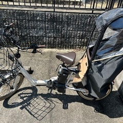 【美品】ギュット・アニーズ・DX「BE-ELAD034」20インチ 3人乗り対応 電動自転車 -23  ホワイトグレーの画像