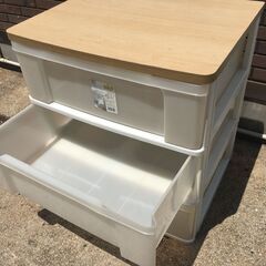 JM19916S)3段収納ケース/衣類収納 アイリスオーヤマ 幅：約63,2cm 高さ：約68,3cm 奥行：約50,7cm 中古品【取りに来られる方限定】の画像