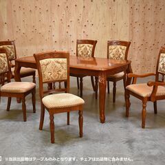 【10/26受渡終了】≪yt1918ジ≫ クラシック家具 アンティーク調 猫脚ダイニングテーブル 幅180cm 奥行90cm イタリア/木象嵌/4人/6人用/中古家具/宮城県仙台市 70515-05の画像