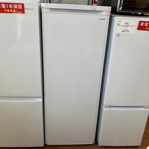 安心の1年保証付。【IRIS OHYAMA 1ドア冷凍庫　IUSD-18A-W 2023年製　175L】取りに来れる方限定