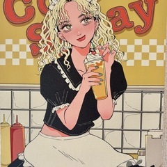 サイン入り　コウジマクルミ　キャンバスイラスト