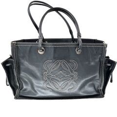 LOEWE/ロエベ　アナグラム　ショッパートート　ブラック×レザ...