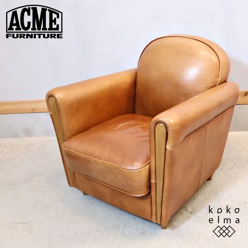 ACME FURNITURE(アクメファニチャー)のOAKS CLUB CHAIR(オークスクラブチェア) 1人掛けソファ。フランス発祥のチェアをイメージしたアームソファ。ブルックリンスタイルなどに！