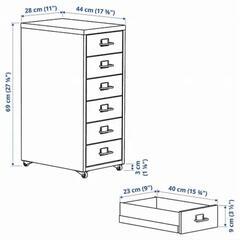 IKEA イケヤ ヘルメル 引き出し キャスター付きの画像
