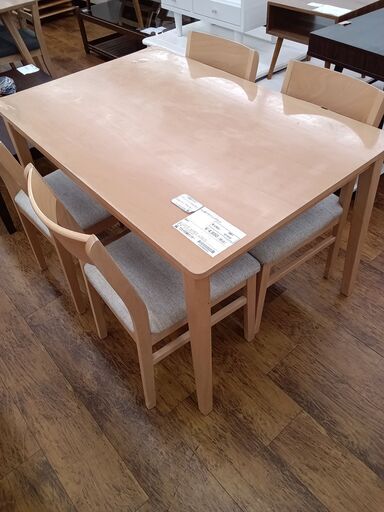 シンプルダイニング(ナチュラル) ☆ジモティ割あり☆ ダイニングセット ナチュラル H71×D81×W136