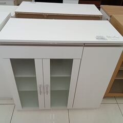 ★ジモティ割あり★ NITORI 食器棚 ホワイト H89×D3...