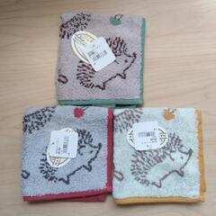 タグ付き　コットンハンカチ3枚