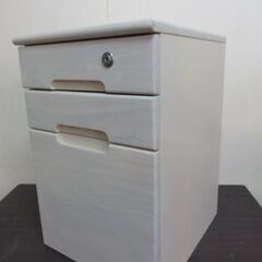 4-2未使用/新品　　訳あり　サイドワゴン　木製　収納　３段　学...
