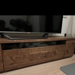 超美品テレビ台 180ローボード 日本製 完成品引き出し付き ウォルナットの画像