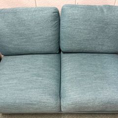 NITORI ニトリ 2人用 ラブソファ ファブリックソファ ブルーグリーン 幅120cm×奥行80cm×高さ84cm（座高44cm） の画像