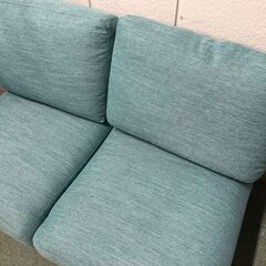 NITORI ニトリ 2人用 ラブソファ ファブリックソファ ブルーグリーン 幅120cm×奥行80cm×高さ84cm（座高44cm） の画像