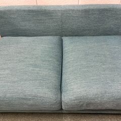 NITORI ニトリ 2人用 ラブソファ ファブリックソファ ブルーグリーン 幅120cm×奥行80cm×高さ84cm（座高44cm） の画像