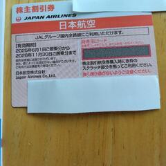 日本航空　株主優待　割引券の画像