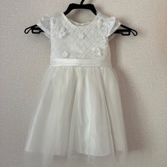 子ども用ドレス　白　ホワイト　花